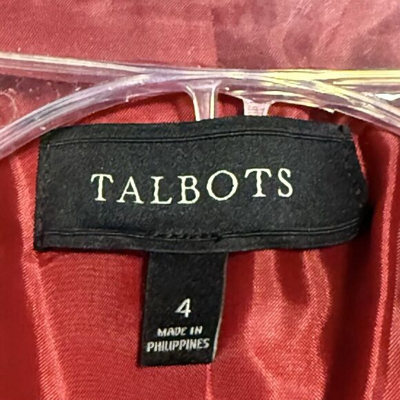 NWOT Women's TALBOTS RED BLAZER Wool Blend Sz 4 Office Executive - Picture 3 of 4